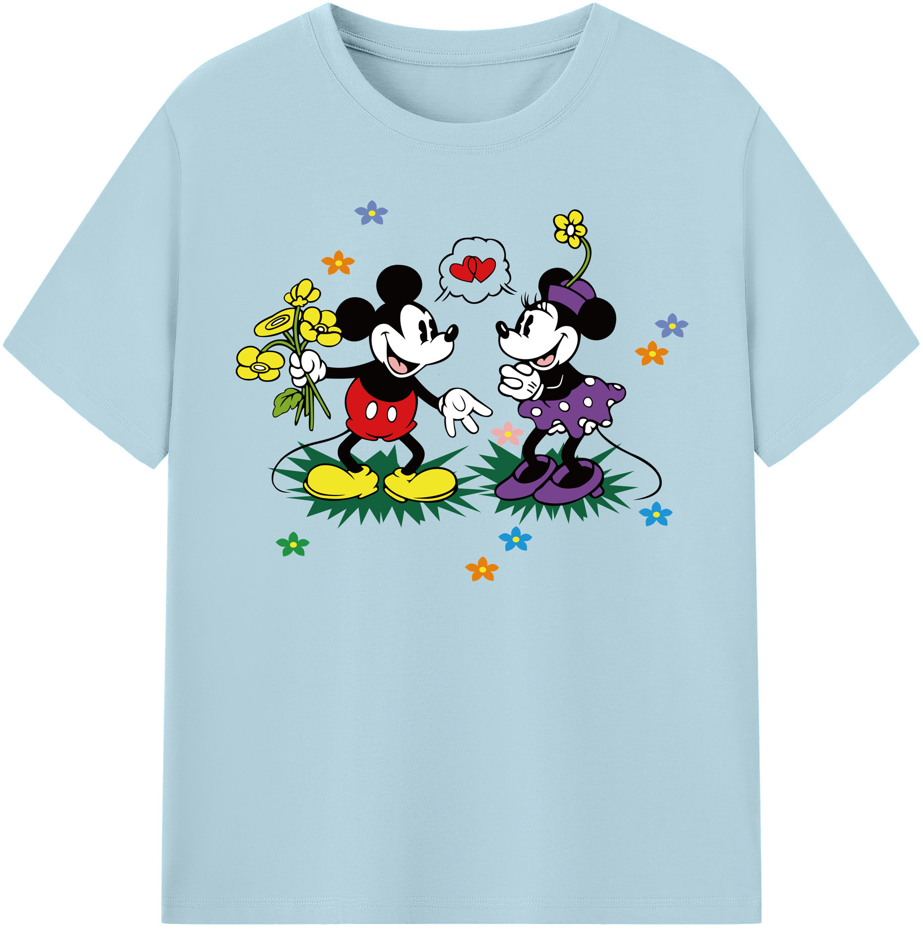 （画像用） ミッキーマウス Mickey Mouse 綿100％半袖Tシャツ（フロントプリント）